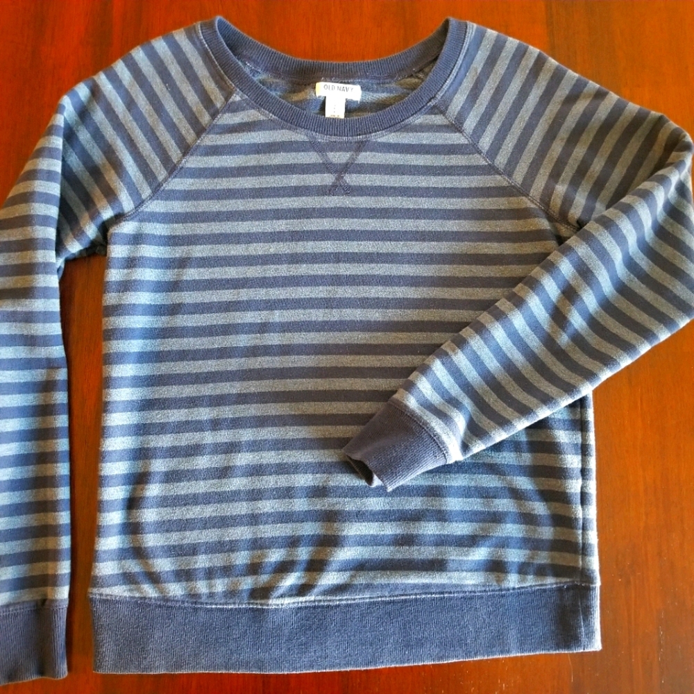 Blue Fitted Sweatshirts Style Top Size Small